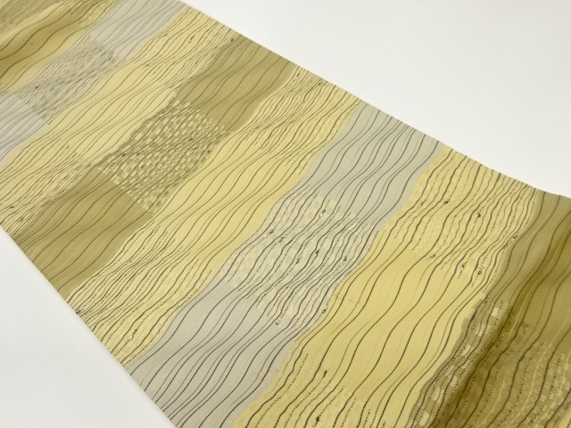 JAPANESE FUKURO OBI / WOVEN WAVY STRIPE